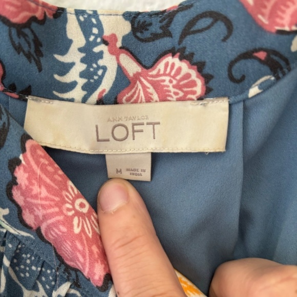 Loft Wildflower Peasant maxi‎ dress Size Medium - Picture 7 of 8